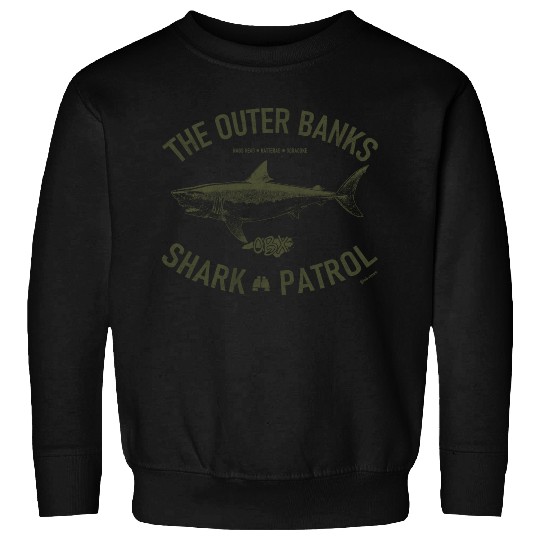 OBX Shark Patrol OBX Vintage Army Green Sweatshirts