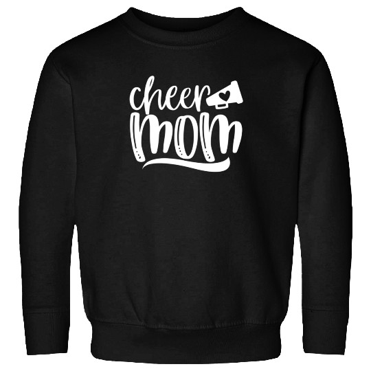 Womens Cheer Mom Sweatshirts Megaphone with Heart Accen