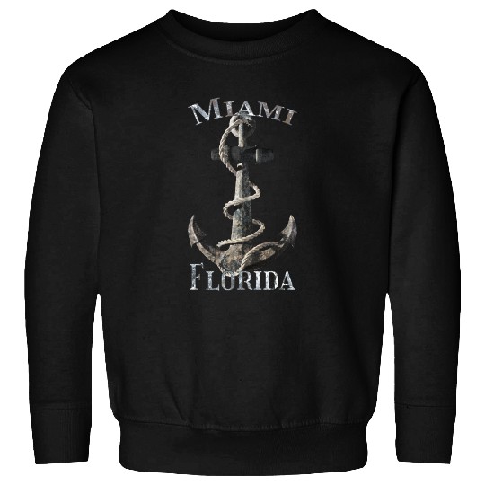 Miami Florida Nautical Anchor Sailing Sweatshirts