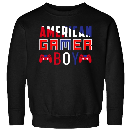 American gamer boy, Flag Video Game Boys Kids Teen Sweatshirts