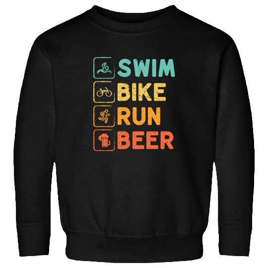 Swim Bike Run Beer Triathlon Athlete Swim Run Bike Sweatshirts