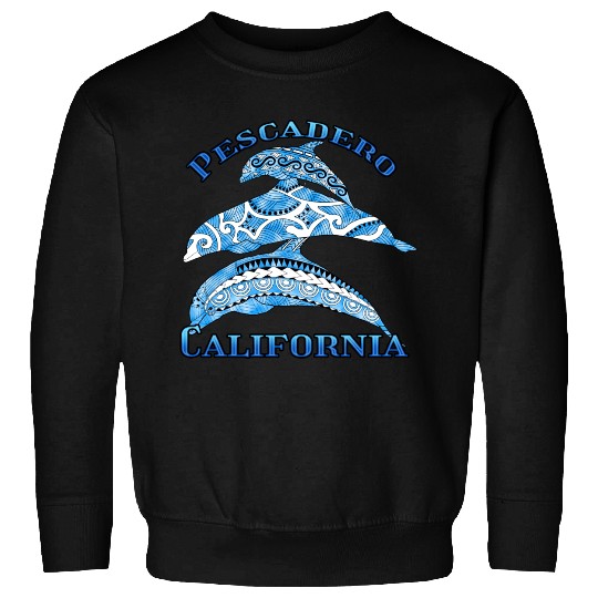 Pescadero California Vacation Tribal Dolphins Sweatshirts