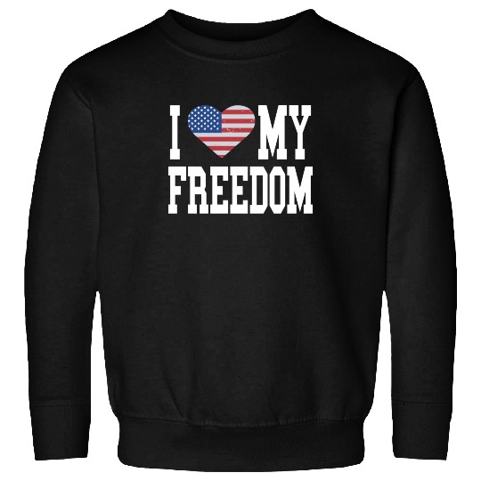 Patriotic American Flag I Heart Freedom, I Love Sweatshirts