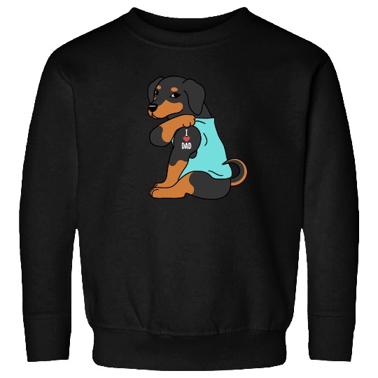 I Love Dad Dachshund Sweatshirts