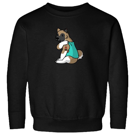 I Love Dad Akita Sweatshirts