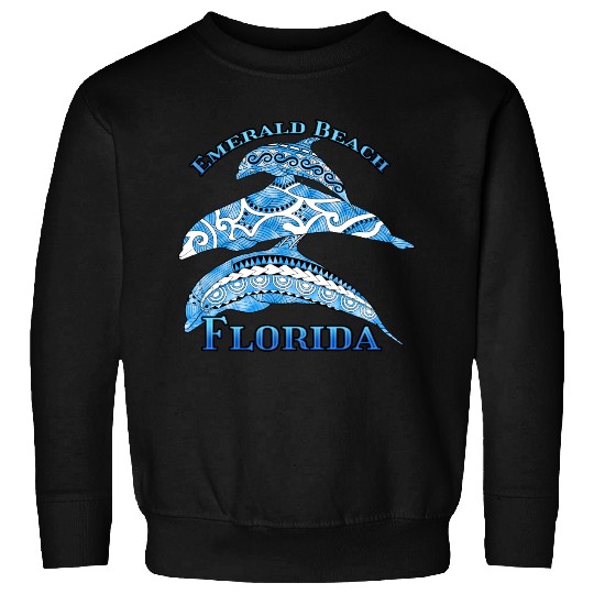 Emerald Beach FloridaVacation Tribal Dolphins Sweatshirts