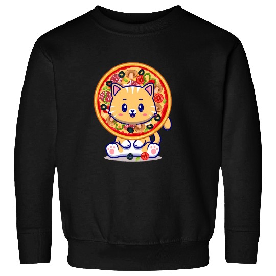Cat Eating a Pizza Sweatshirts