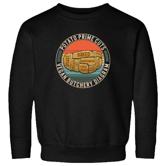 Potato Vegetable Sweatshirts, Potato Prime Cuts Vegan