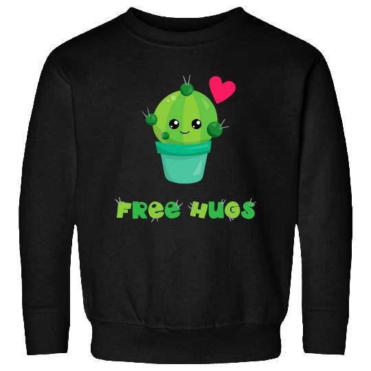 Free Hugs Sweatshirts Succulent Pun Cactus Gardening