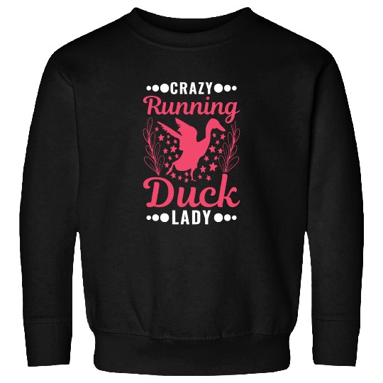 Crazy Running Duck Lady Bottle Sweatshirts