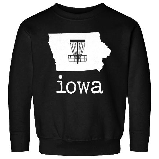 State of Iowa Disc Golf Sweatshirts Golfer Golfing