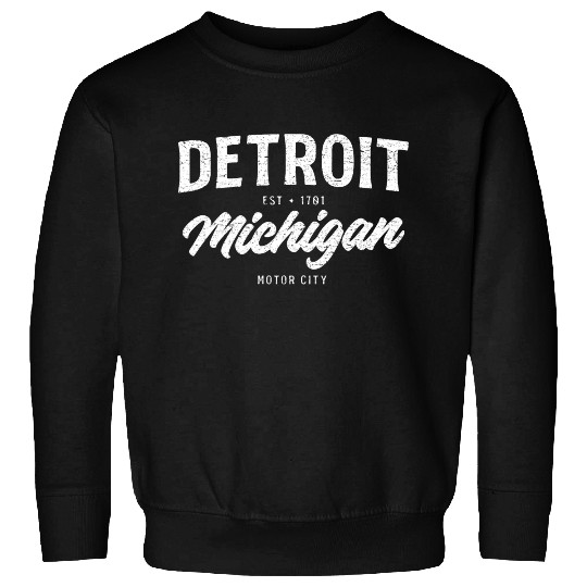Detroit Michigan Typography Sweatshirts