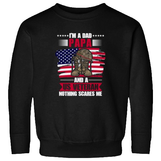 US Veteran Dad American Flag Patriotic Sweatshirts