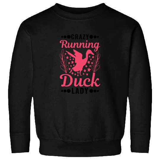 Crazy Running Duck Lady Bottle Sweatshirts