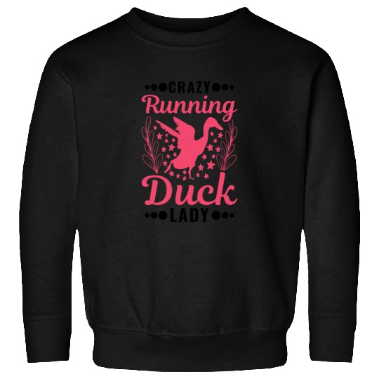 Crazy Running Duck Lady Bottle Sweatshirts