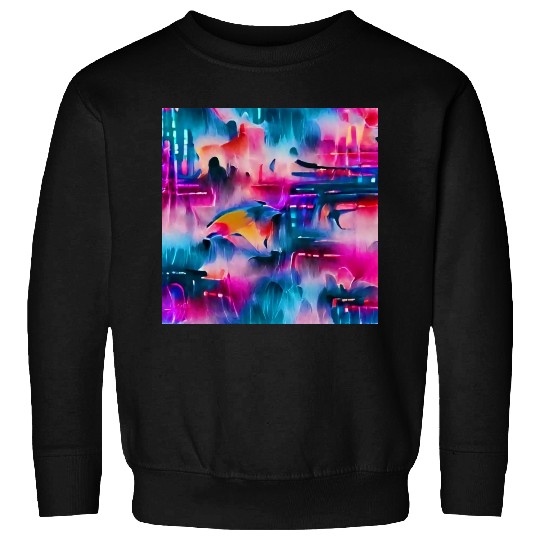 Abstract watercolor pattern in retro neon colors Sweatshirts