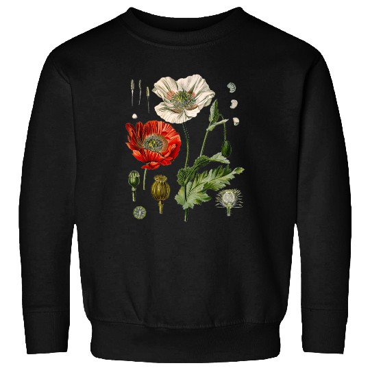 Red Poppy flower Botanical Poppies Red Poppy Sweatshirts