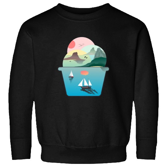 Summer Ice Cream Ocean Wanderlust Sailing Sunset Sweatshirts