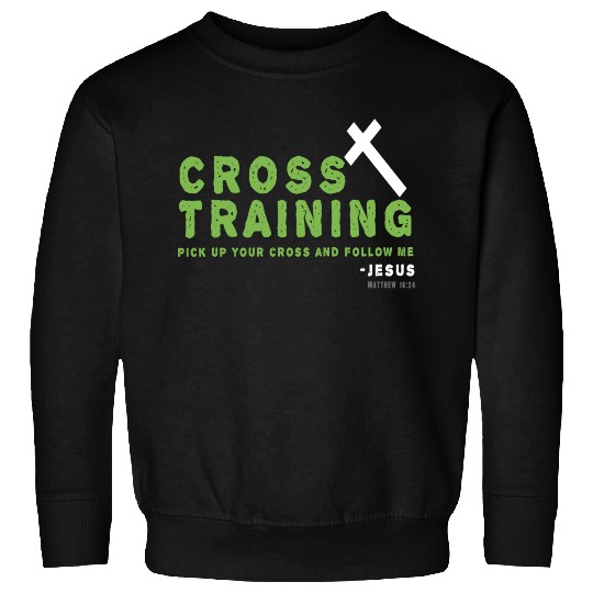Christian Cross Training Running Bible Design Sweatshirts