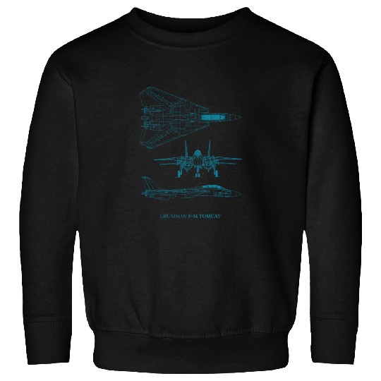 F-14 Tomcat Jet Fighter Blueprint Sweatshirts
