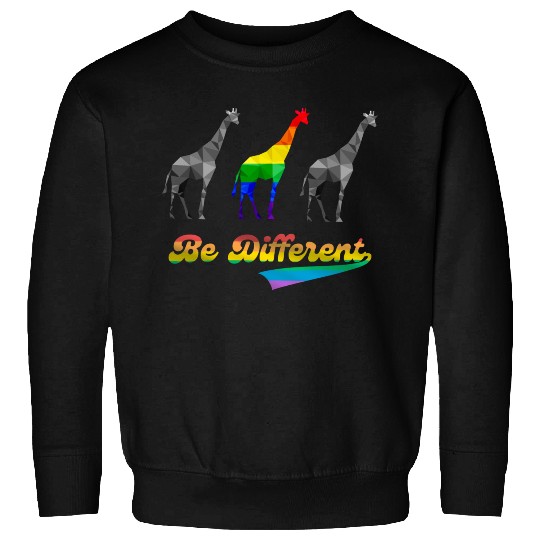 Colorful Giraffe LGBTQ Gay Pride Rainbow Flag Sweatshirts