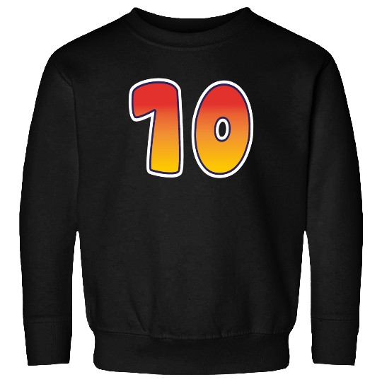 Number 10 Red - Orange Design Sweatshirts