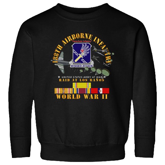 Army 188th Airborne Infantry Raid at Los Baños W J Sweatshirts