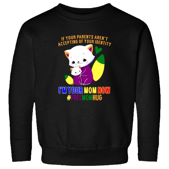Free Mom Hugs Proud Mama Cat and Kitten Pride Sweatshirts