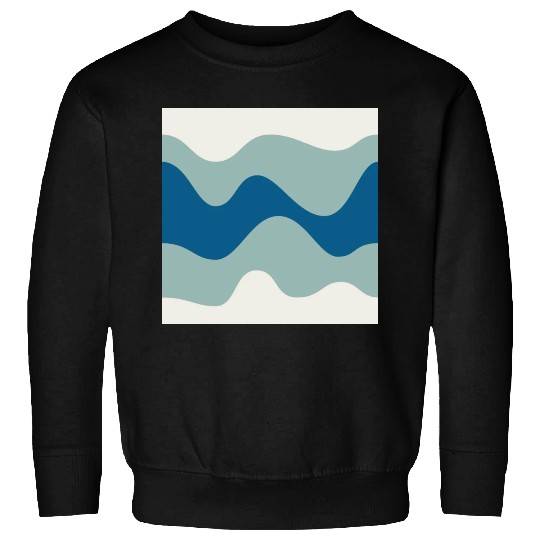 Ocean Waves Pattern - Blue and White Sweatshirts