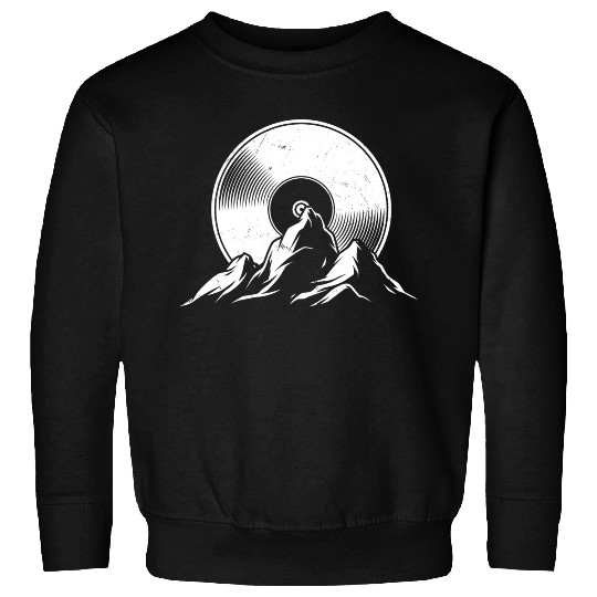 Vinyl Record Mountains Music Vintage Sweatshirts