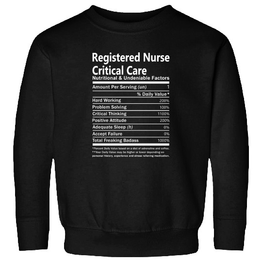 Registered Nurse Critical Care Sweatshirts - Nutrition