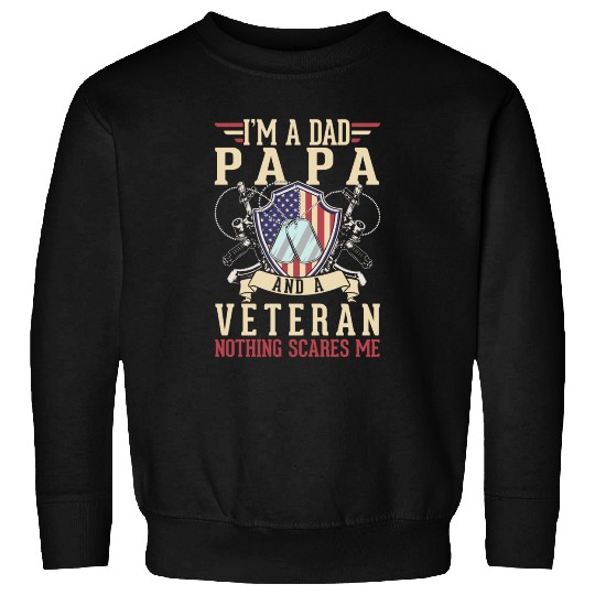 Dad Papa US Veteran Patriotic Father American Sweatshirts