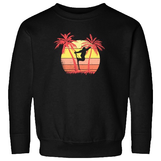 Skiing Extreme Freestyle Summer Sunset 80s Palm Sweatshirts