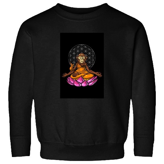 Monkey Buddha Meditation Sweatshirts