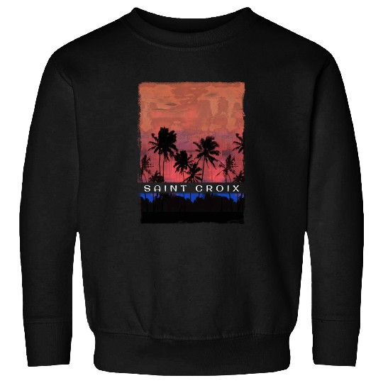 Saint Croix Caribbean Vacation Souvenir Palm Tree Sweatshirts