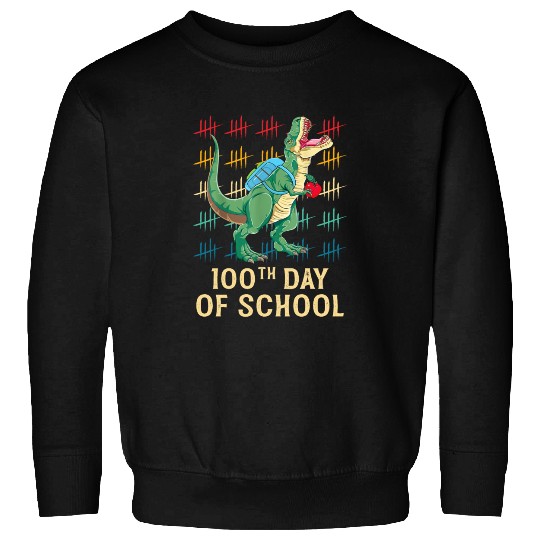 100th Day Of School Sweatshirts For Toddlers Kids T Rex