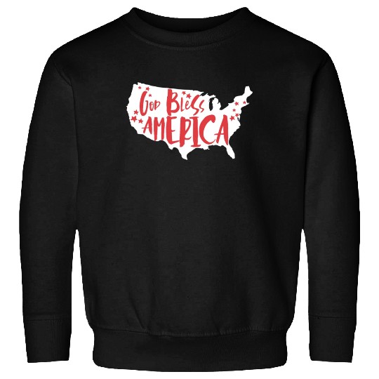 God Bless America USA Map Patriotic 4th of Julygod Sweatshirts