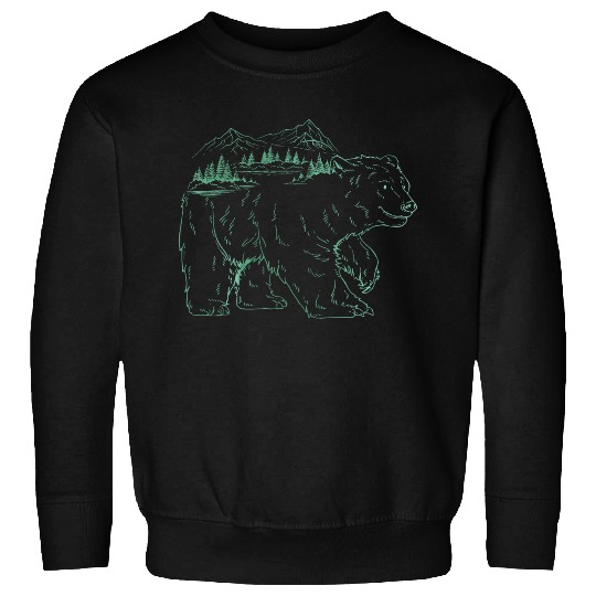 Bear Landscape Mountain Wilderness Mountaineer Sweatshirts