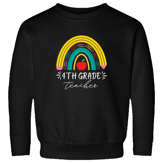 4th grade teacher back to school rainbow pencil Sweatshirts