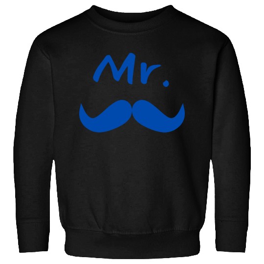 Mr & Mrs. Mustache Lips Matching Couple Sweatshirts