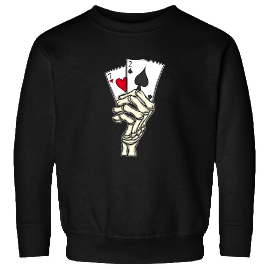 Poker Player Poker Cards 7 2 Skeleton Hand Poker Sweatshirts