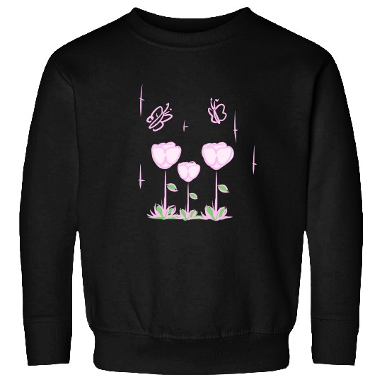 butterfly pink flowers nature Sweatshirts