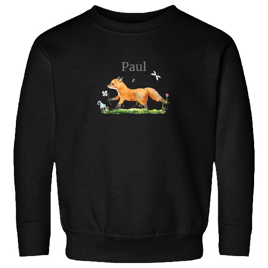 Waldtier Reh Hase Hedgehog Flowers Name Paul Sweatshirts