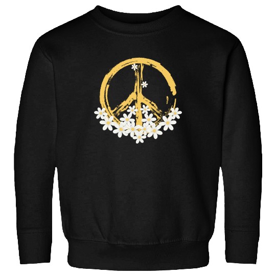 Peace Sign Daisy Hippie Gardening Sweatshirts