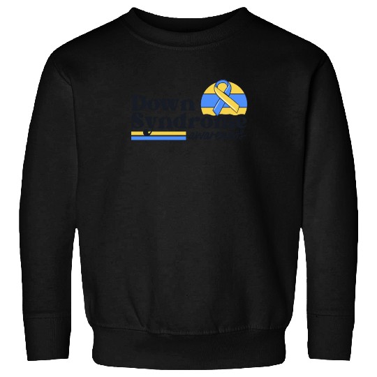 Down Syndrome Awareness Retro Sunset Yellow Blue Sweatshirts