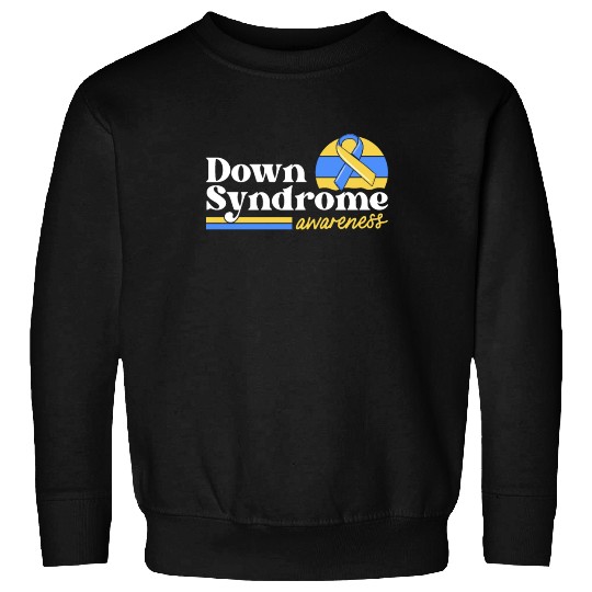 Down Syndrome Awareness Retro Sunset Yellow Blue Sweatshirts
