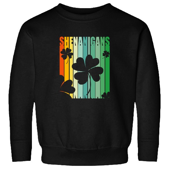St Patrick Shenanigans Retro Shamrock Sweatshirts