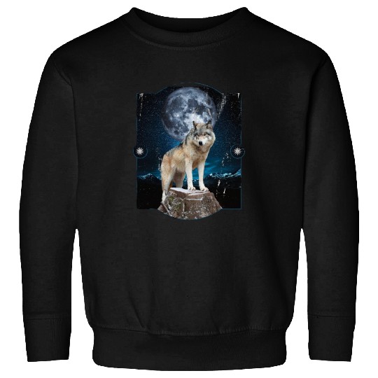 Wolf Moon Forest Wolves Nature Nature Liever Full Sweatshirts