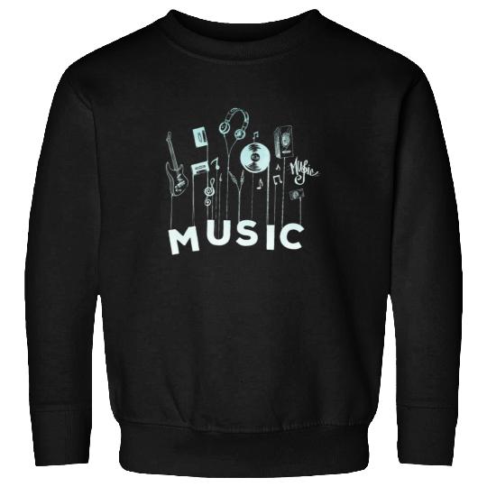 Musical Notes Vinyl Guitar Music Lover Sweatshirts