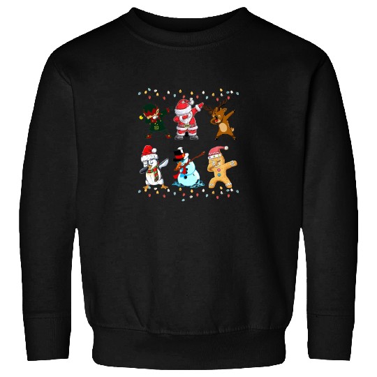 Funny Cute Dabbing Santa Elf Friends Christmas Mem Sweatshirts